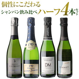 【 P7倍 】【1本/3,400円】シャンパンセット ハーフボトル セット RMシャンパン 飲み比べ ハーフ 4本セット 21弾 シャンパン シャンパーニュ 375ml プレゼント 浜運A期間:2/4 20:00～10 1:59まで