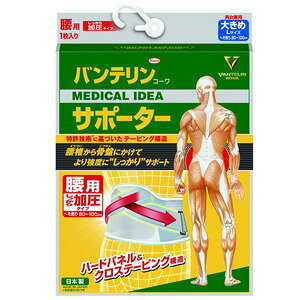 バンテリンコーワ サポーター 腰用 しっかり加圧タイプ ブルーグレー 大きめ 1枚入 【バンテリン】