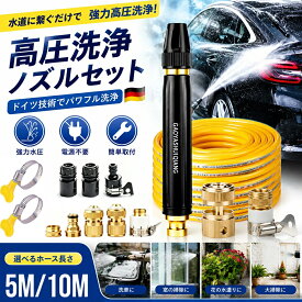 【ポイント10倍】高圧洗浄ガンヘッド 水鉄砲 洗車 金属 高圧洗浄ノズル 高出力 強力噴射 3パターン 高圧洗浄ガン 5m 10Mホース セット 洗車 ノズル 高圧ウォーターガンヘッド 洗車用ウォーターガン 銅メッキ合金製 外壁 タイル 掃除 庭 大掃除 家庭用 園芸