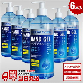 アルコール ハンドジェル 500ml 6本 即納 送料無料 在庫あり TOAMIT アルコール洗浄 消毒液 アルコール消毒 アルコール除菌 洗浄タイプ アルコールジェル 保湿 ジェル 大容量 速乾性 プッシュポンプボトル サッパリ べとつかない スッキリ洗浄 東亜産業