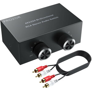 PROZOR �I�[�f�B�I �Z���N�^�[ 4����2�o��/4�o��2���� �o����RCA�X�e���I���� �X�C�b�`���[ �ؑ֊� �X�v���b�^�[ �d���s�v RCA�P�[�u���t��DVD�X�e���I�X�s�[�J�[ CD�v���[���[�ȂǂɑΉ�