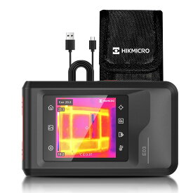 HIKMICRO E03 サーモグラファーカメラ 240 x 240 SuperIR解像度、赤外線カメラ、可視光カメラ、ビデオ録画対応、25 Hzフレームレート、3.5 "タッチスクリーン赤外線カメラ、IP54、-20℃～350°C測定温度