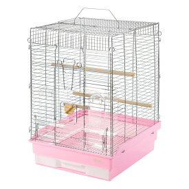 鳥かご　HOEI　35手のりホライズンセキセイ　ピンク　（37×41．5×54．5cm）　セキセイ　小型インコ　中型インコ　銀メッキ【HLS_DU】　関東当日便