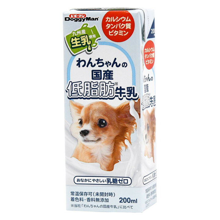 楽天市場 ドギーマン わんちゃんの国産低脂肪牛乳 ２００ｍｌ 離乳後 成犬 高齢犬用 犬 ミルク 関東当日便 Charm 楽天市場店