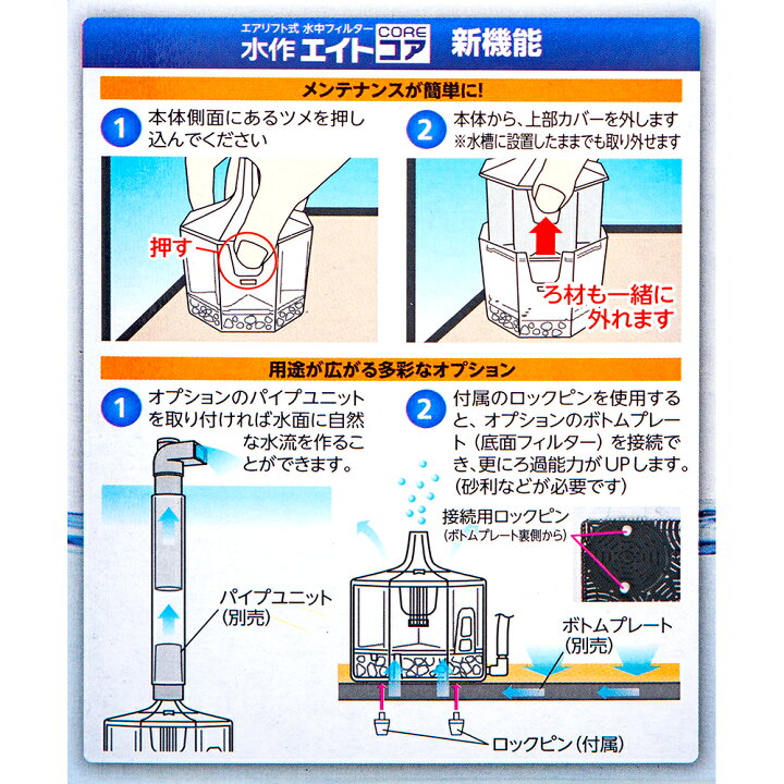 楽天市場 水作エイト コア ｓ 水中フィルター ３０ ４０ｃｍ水槽用 メンテナンス簡単 酸素補給 関東当日便 Charm 楽天市場店