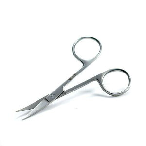 両鋭 ステンレス製ハサミ 剪刀 カーブタイプ(全長 9cm) 水草 トリミング 剪定 関東当日便