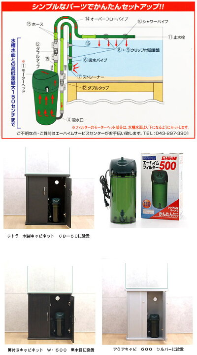 楽天市場】外部フィルター エーハイムフィルター 500 50Hz 
