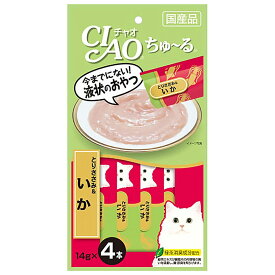 【3／5限定】当選確率2分の1！1等最大100％　いなば　CIAO　チャオ　ちゅ〜る　とりささみ＆いか　14g×4本　キャットフード　国産　おやつ　ちゅーる　チュール　猫