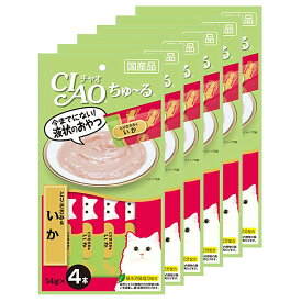 いなば　CIAO　チャオ　ちゅ〜る　とりささみ＆いか　14g×4本　6袋入り　ちゅーる　チュール　猫