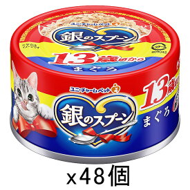 銀のスプーン　缶　13歳が近づく頃から　まぐろ　70g×48個　キャットフード　銀のスプーン　超高齢猫用　関東当日便