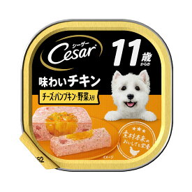 シーザー　11歳からのチキン＆チーズ　パンプキン・ほうれん草入り　100g×24個　ドッグフード【HLS_DU】　関東当日便