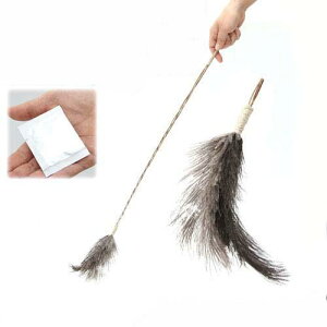 猫じゃらし 国産オーストリッチの羽のねこじゃらし 1本 またたびの粉付き ハンドメイド 関東当日便