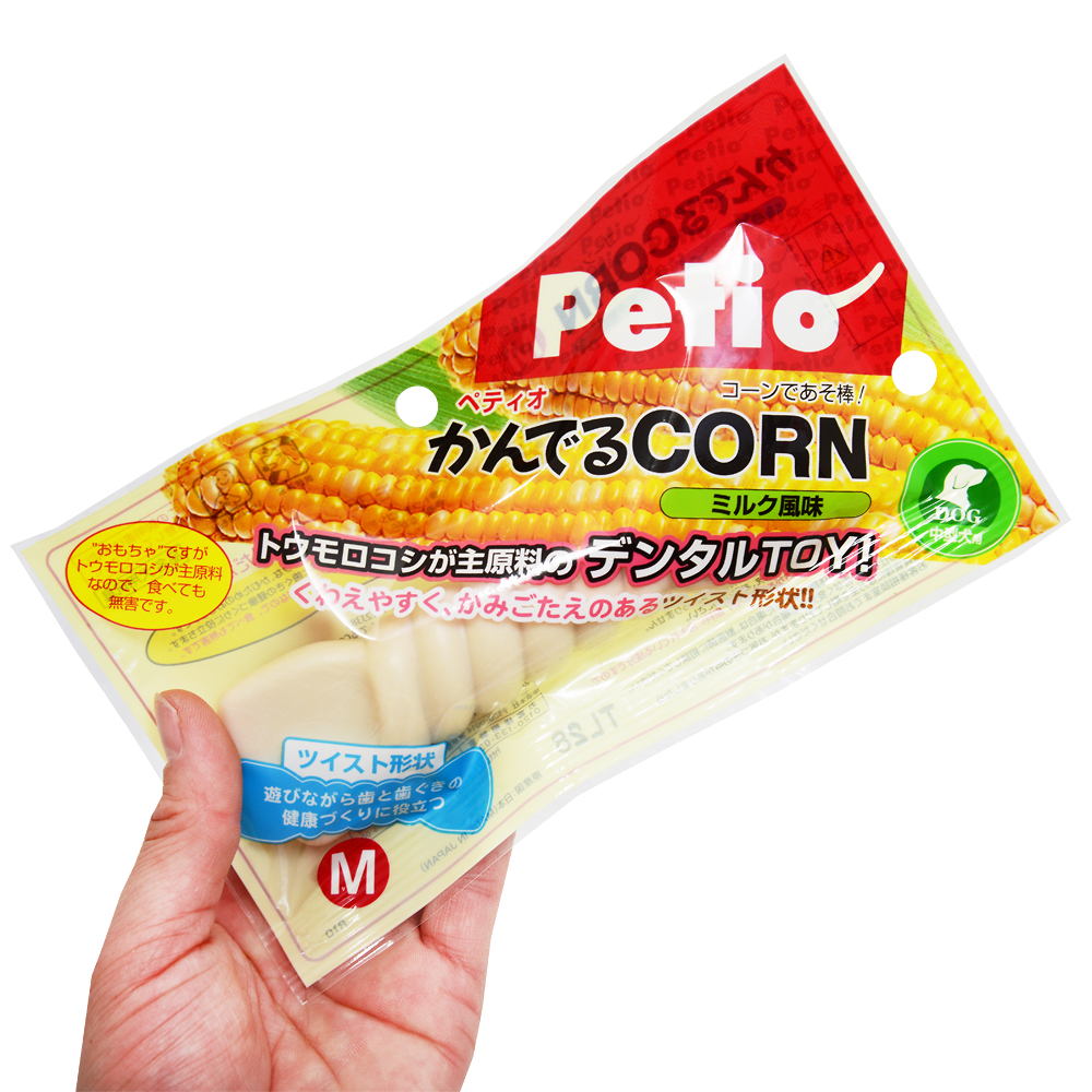 ペティオ　かんでるＣＯＲＮ　ツイスト　ミルク風味　Ｍ　中型犬用　関東当日便 | charm 楽天市場店