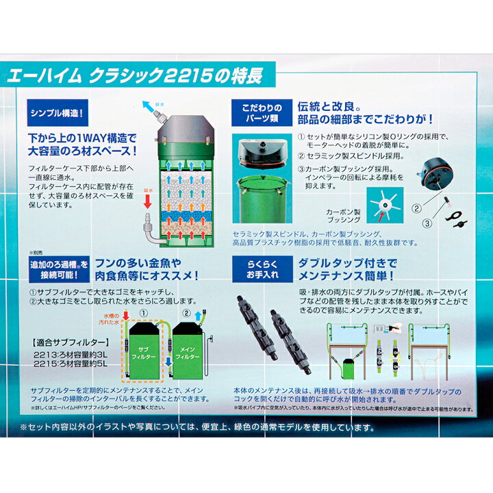 楽天市場 創立７０周年記念商品 エーハイム 外部フィルター クラシックフィルター ２２１５ ろ材付きセット グレー 水槽 アクアリウム 沖縄別途送料 関東当日便 Charm 楽天市場店