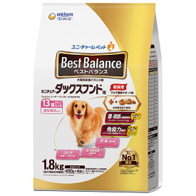 ドッグフード　ベストバランス　カリカリ仕立て　ミニチュア・ダックスフンド用　13歳以上用　1．8kg（450g×4袋）　関東当日便