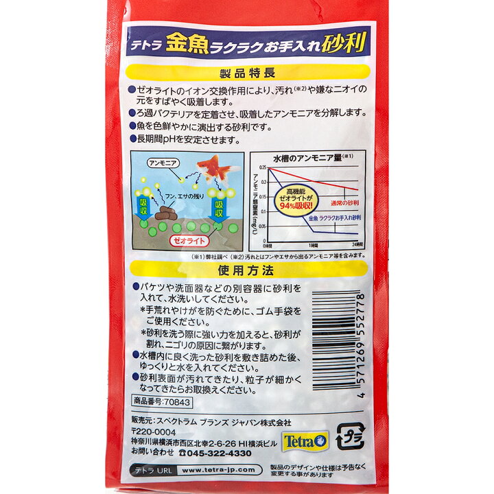 楽天市場 テトラ 金魚 ラクラクお手入れ砂利 ７色ミックス １ｋｇ ゼオライト配合 汚れ防止 苔防止 関東当日便 Charm 楽天市場店