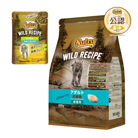 ニュートロ　猫　キャット　ワイルド　レシピ　アダルト　白身魚　成猫用　400g　＋　ワイルド　レシピ　パウチ　おまけ付　関東当日便