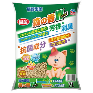 猫砂 アース・ペット 猫砂楽園 森の香ダブル 7L お一人様6点限り 関東当日便