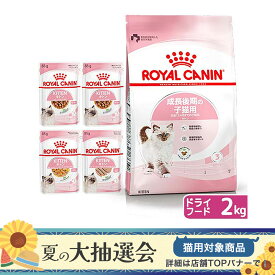 【送料無料】ロイヤルカナン　子猫　成長後期の子猫用ドライウェットセット　ドライフード　2kg　ジップ付　＋　パウチ85g×食べ比べ4袋【HLS_DU】　関東当日便