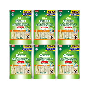 ライオン ペットキッス PETKISS 食後の歯みがきガム 低カロリー 小型犬用 110g(約20本)×6袋 犬 歯磨き おやつ 関東当日便