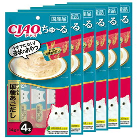 いなば　CIAO　ちゅ〜る　かつお＆国産あごだし　14g×4本　6袋入り　ちゅーる　チュール　猫　関東当日便