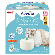 給水器　GEX　ピュアクリスタル　ニャーロ　1L　猫用　オフホワイト　関東当日便
