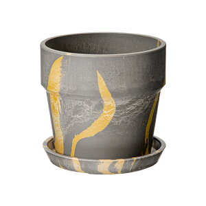 鉢 アーバンプランツポット マーブル セサミ/レモン 4号鉢 植木鉢 観葉植物 関東当日便