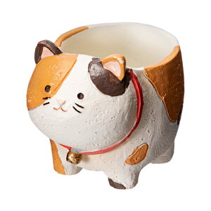 鉢 リトルレジンポット 四つ足アニマル 三毛猫 1号ポット用 鉢カバー 関東当日便