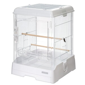 鳥籠 鳥 ケージ 三晃商会 イージーホーム クリアバード 37WH ホワイト(38×43×高54cmm) 関東当日便