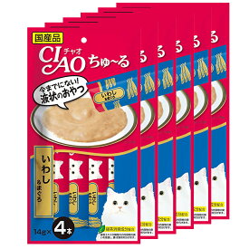 いなば　CIAO　チャオ　ちゅ〜る　いわし＆まぐろ　14g×4本　6袋入り　ちゅーる　チュール　猫　関東当日便