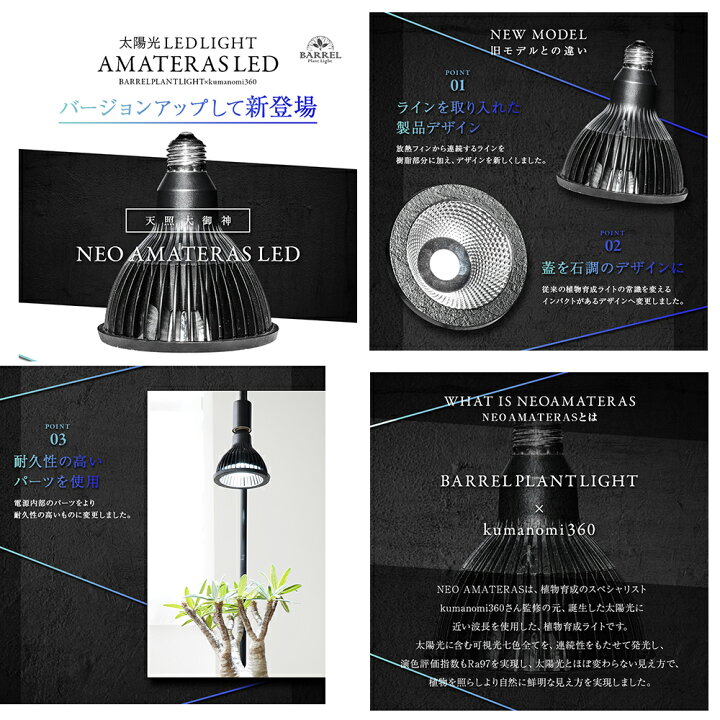 楽天市場】NEO AMATERAS 20W 植物育成用ライト 口金 