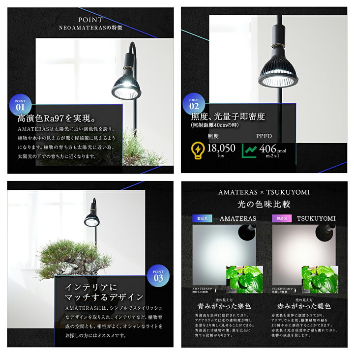 楽天市場】NEO AMATERAS 20W 植物育成用ライト 口金 