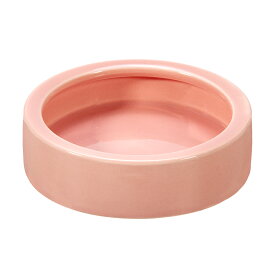 fuu　鳥・小動物のこぼれにくい　陶器のまーるいエサ入れ　ピンク　ハムスター　デグー　モルモット　小鳥　関東当日便