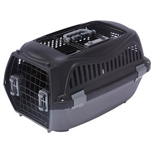 アウトレット品 ペティオ 犬猫用キャリー ハウスにしやすい2ドアスマイルキャリープラス M ブラック 訳あり 関東当日便