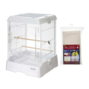 鳥籠 三晃商会 イージーホームバード クリアバード37WH(ホワイト) 保温もできるナイトカバー付き 関東当日便
