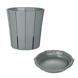 スリット鉢 アップルウェアー スリットオアシス&スタイルプレート 6号 ダークグレー 観葉植物 植木鉢 鉢 おしゃれ シンプル 関東当日便