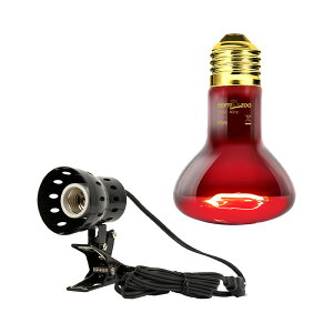 三晃商会 REPTIZOO 赤外線保温バスキングスポットランプ 75W + クリップランプスタンド 集光型 爬虫類 ライト 関東当日便