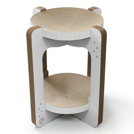 送料無料　キャットタワー　猫壱　バリバリボウルタワー　レギュラー　クリアホワイト　チャーム限定カラー　ねこいち　ねこ　ネコ　猫用品　爪研ぎ　つめとぎ　関東当日便