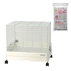 うさぎケージ 三晃商会 イージーホームエボ60WH WS(62×50.5×55cm) ワイヤーメッシュスノコ仕様 クリアケージカバー付 関東当日便