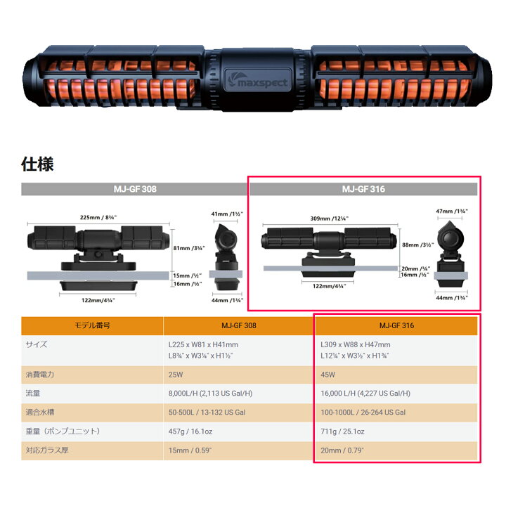 楽天市場】maxspect MJ−GF316 16000L／h 