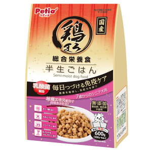 ペティオ 鶏まろ 総合栄養食 半生ごはん 7歳からのシニア犬用 600g(100g×6袋) 関東当日便
