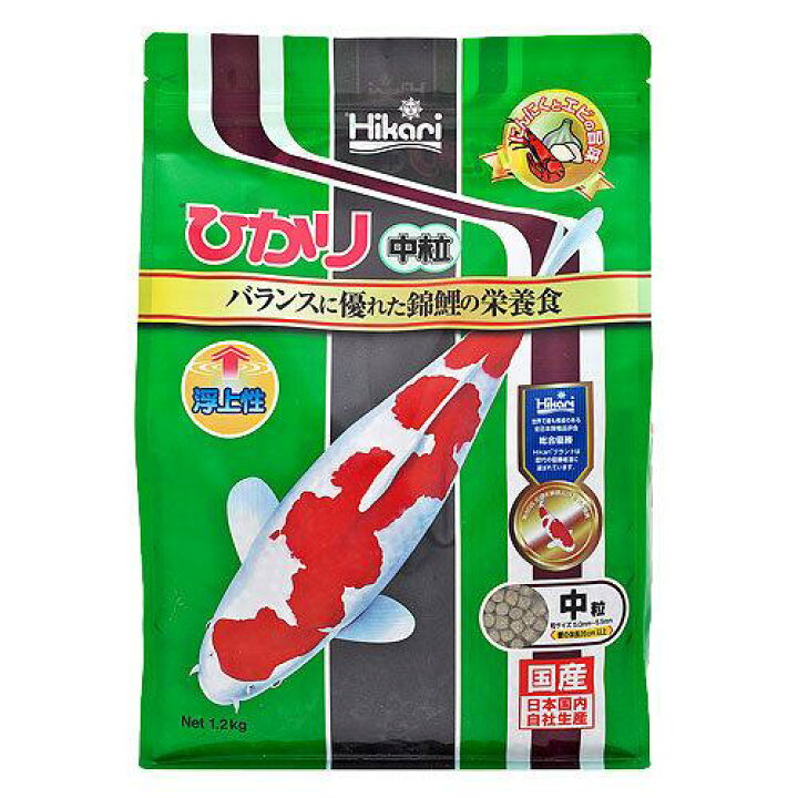 楽天市場】鯉の餌 キョーリン ひかり中粒 1．2kg 錦鯉 餌 飼料 お 