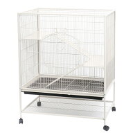 アウトレット品　3階建て広々ケージ　ホワイト　組立確認済　大型ケージ　チンチラ　フェレット　リス　…