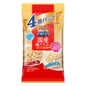 グラン・デリ　国産鶏ささみ　パウチ　ほぐし　ビーフ・なんこつ入り　低脂肪　80g×4個パック【HLS_DU】　関東当日便