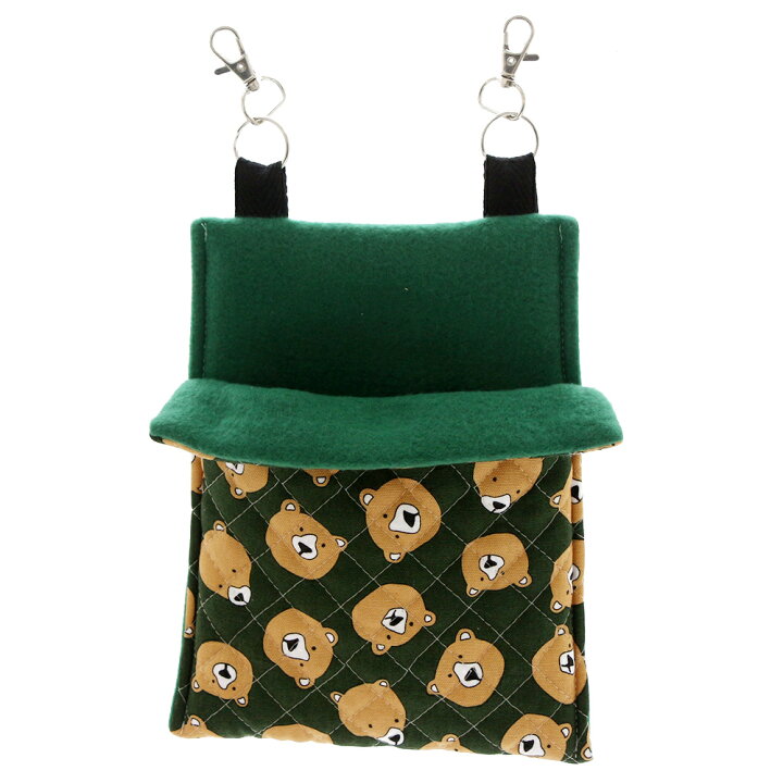 楽天市場】小動物の寝袋−くまさん柄− 【深緑】 S ハンドメイド  