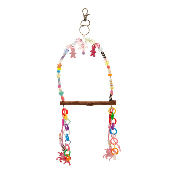 楽天市場】小鳥のアーチ型とまり木ブランコ メルヘン ハンドメイド 色  