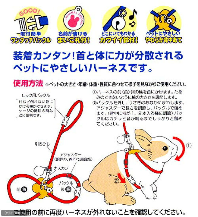楽天市場 マルカン うさちゃんのうきうきハーネス ネイビー うさぎ ハーネス 関東当日便 Charm 楽天市場店
