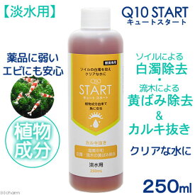 魚・エビに優しいカルキ抜き　Q10スタート　淡水用　250mL　植物由来 白濁除去【HLS_DU】　関東当日便