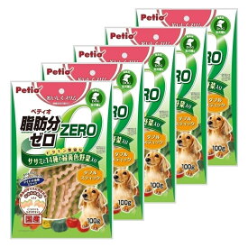 ペティオ　おいしくスリム　脂肪分ゼロ　ダブルスティック　ササミと14種の緑黄色野菜入り　100g×5袋　犬　おやつ　ささみ　関東当日便