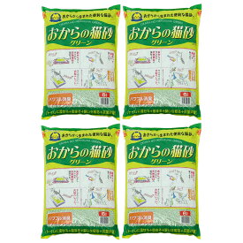 猫砂　常陸化工　おからの猫砂　グリーン　6L　4袋　お一人様1点限り　関東当日便